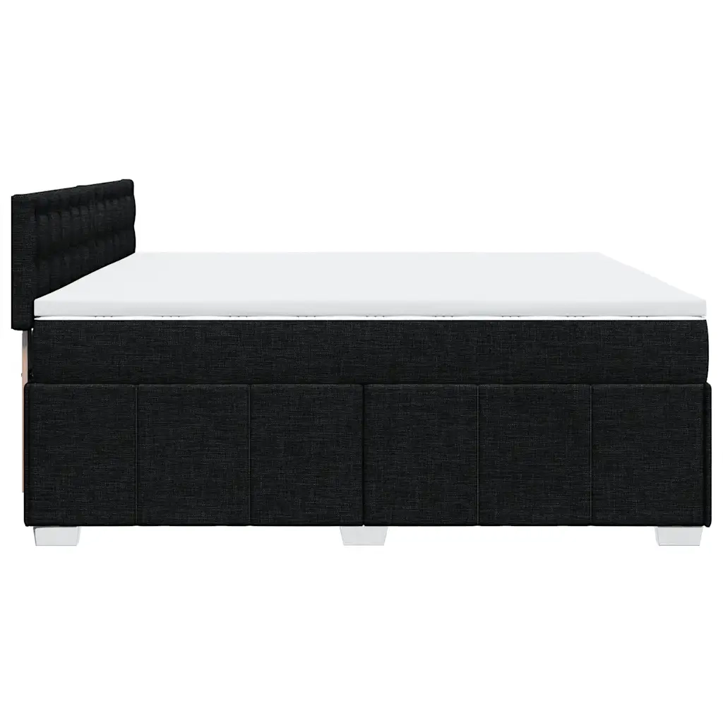 Giroletto a Molle con Materasso Nero 200x200 cm in Tessuto 3289491