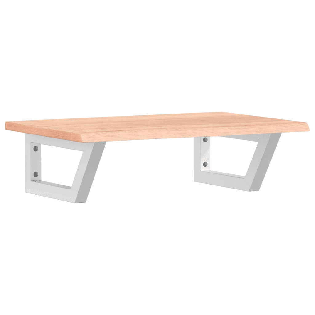 Ripiano a Parete per Lavabo in Acciaio e Massello di Rovere