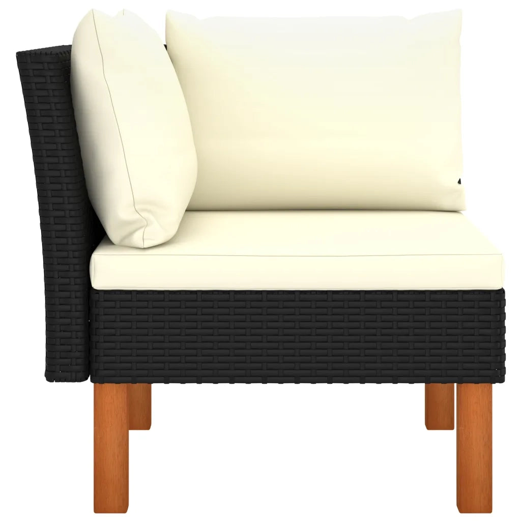 Poltrona Angolare in Polyrattan e Massello di Eucalipto cod mxl 65315