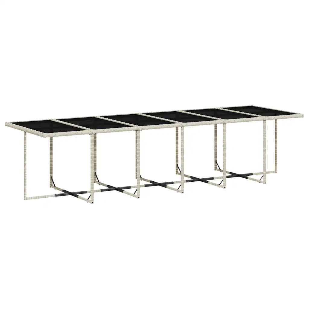 Set da Pranzo da Giardino 17pz con Cuscini Grigio in Polyrattan 3211367