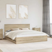 Struttura del letto con cassetto Rovere Sonoma 200 x 200 cm 3407951
