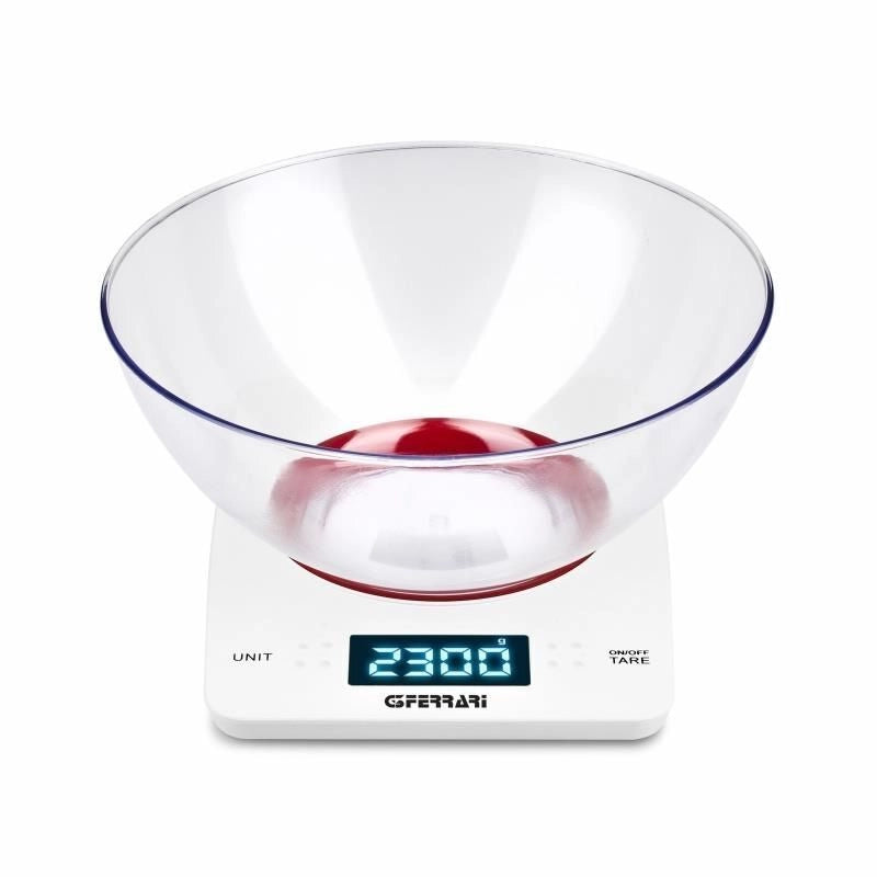 G3 Ferrari G20071 bilancia da cucina Rosso, Bianco Superficie piana Rettangolo Bilancia da cucina elettronica