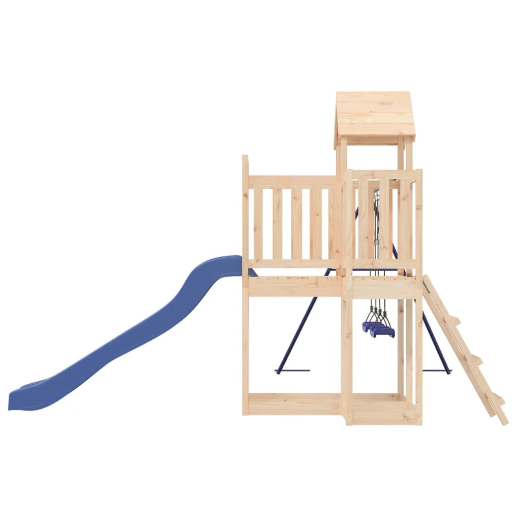 Altalene per parco giochi all'aperto scivolo altalene robuste giochi da giardino 356 x 378 x 214 cm legno di pino massiccio 02_0004719