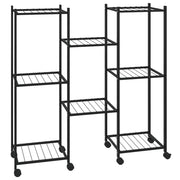 Portafiori | Sostegno per piante con Ruote 83x25x83,5 cm Ferro Nero