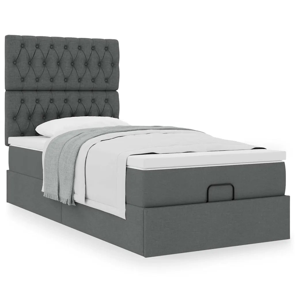 Struttura Letto Pouf con Materasso 100x200 cm in Tessuto 3313217