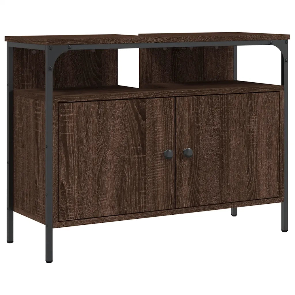 Mobile Lavabo Bagno Rovere Marrone 80x30x60cm Legno Multistrato 842445