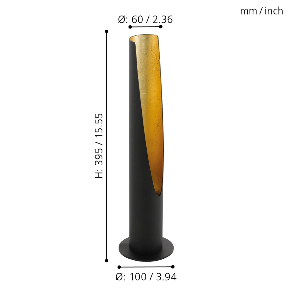 Lampada Da Tavolo Moderna Barbotto Acciaio Nero 1 Luce Gu10 4,5W