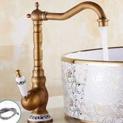 Valvola di regolazione dell'acqua per cucina e bagno - Design classico antico - Ottone (antico)