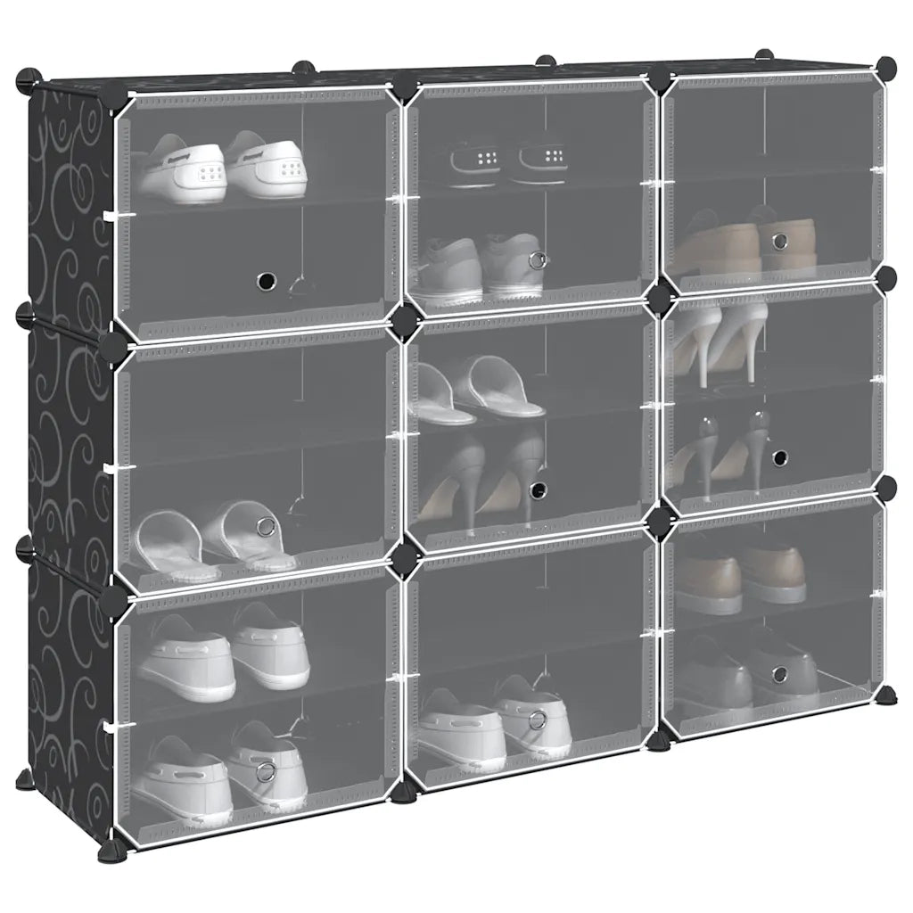 Organizzatore Portaoggetti con 9 Cubi e Ante Trasparenti in PP CFW7024678