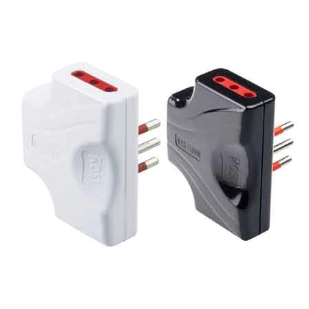 ADATTATORE TRIPLO EXTRAPIATTO 10A ROSI 2P+T - prese 10A 2P+T, Col. Nero - ROSI