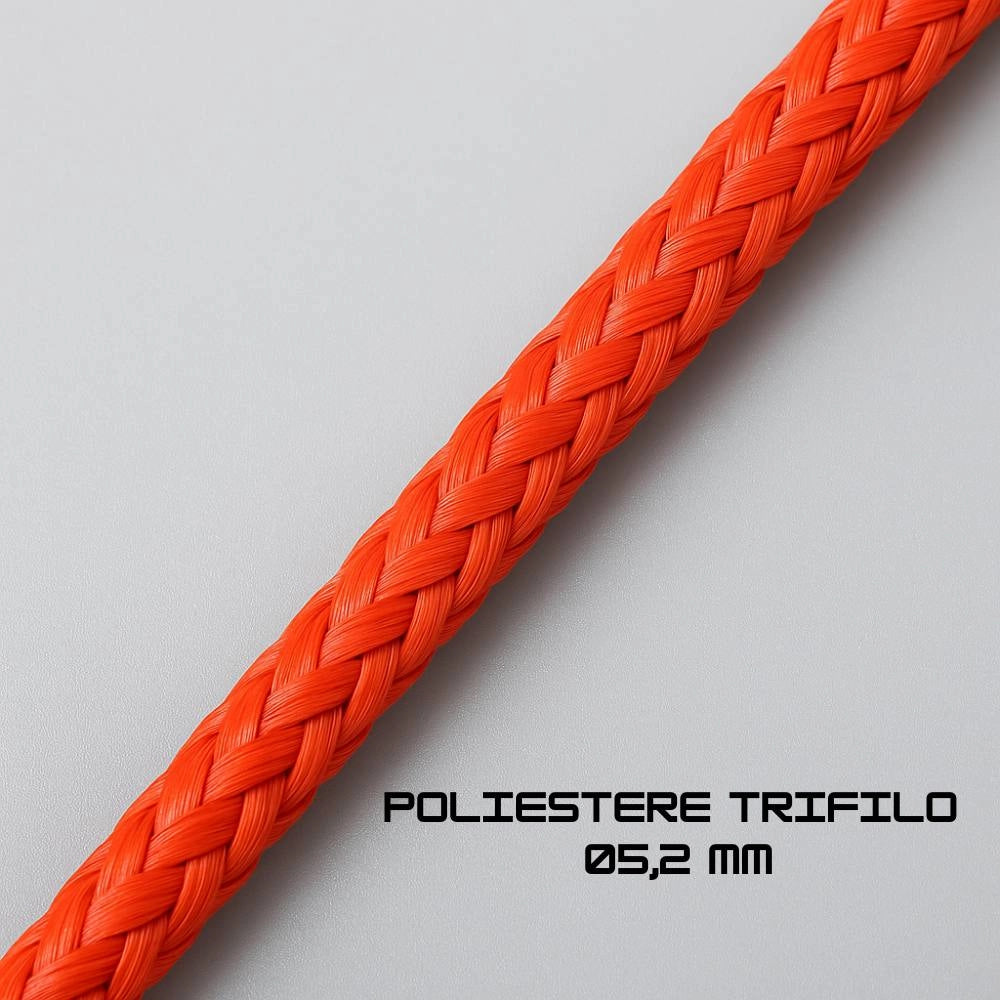 Faeg sonda tiracavi professionale poliestere trifilo 30 metri arancione