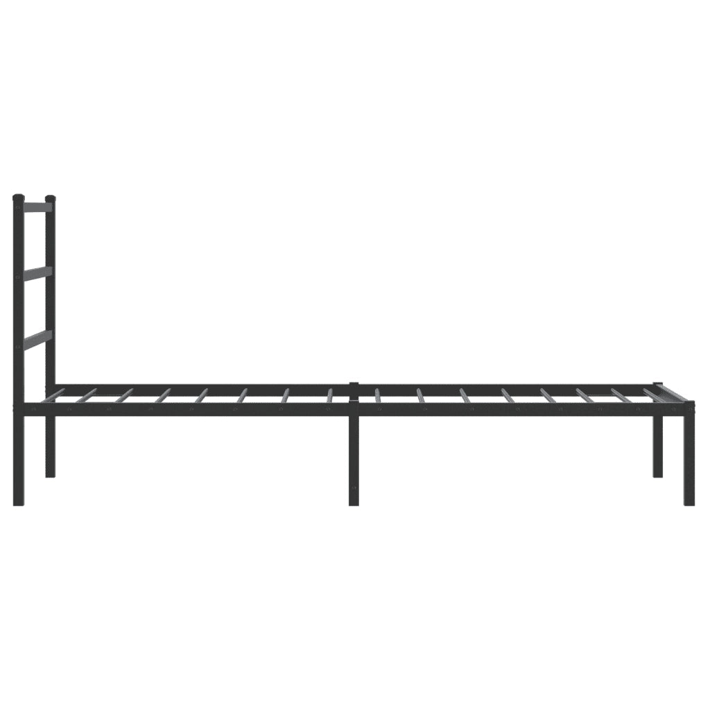 Giroletto con Testiera-Struttura Letto con testiera in Metallo Nero 75x190 cm 846033