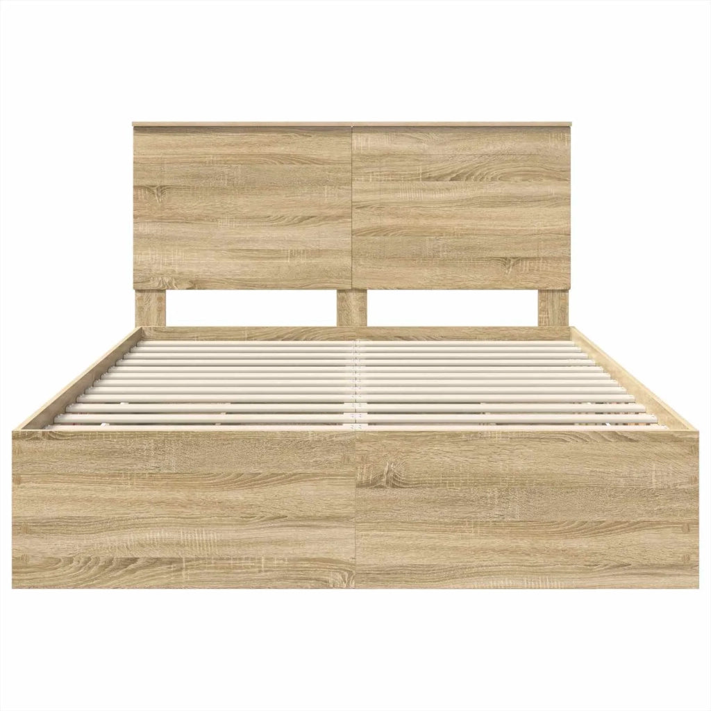 Struttura del letto con cassetto Rovere Sonoma 140 x 190 cm 3409456