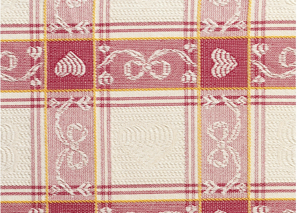 Tovaglia Salotto/Cucina Jacquard Modello Dama Made In Italy - 150x240 - Rosso