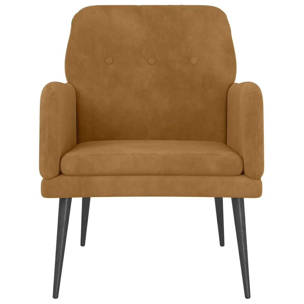 Poltrona-Divano Sedia-Poltroncina Marrone 62x79x79 cm Velluto