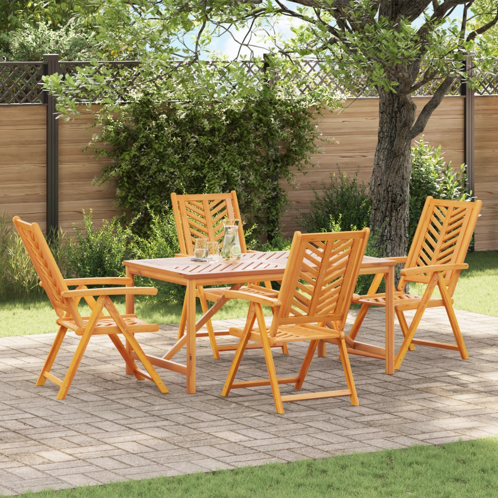 Set da Pranzo da Giardino a 5 Pezzi in Legno Massello di Acacia