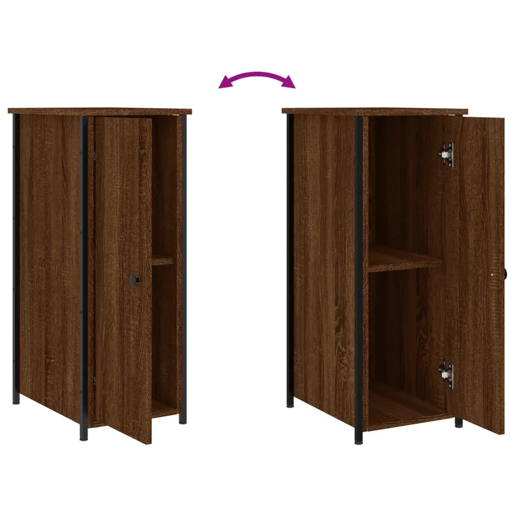 Comodini Rovere Marrone 2 pz 32x42x80 cm in Legno Multistrato 825972