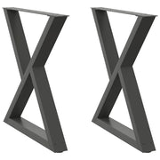 Gambe per tavolo da pranzo 2 pz Antracite 80x(72-73,3) cm Acciaio 4012730