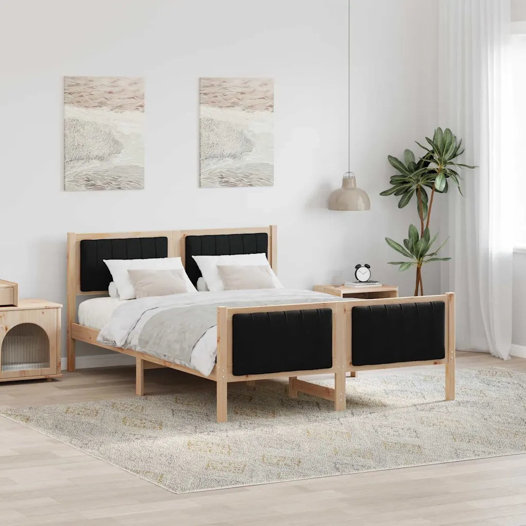 Struttura del Letto con testiera Marrone e nero 140 x 200 cm 3394320
