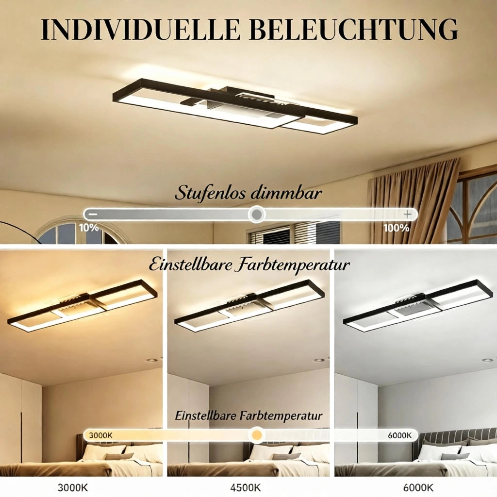 Plafoniera LED rettangolare da 43W, 70x30 cm, 3000¨C6000K, 4600LM con telecomando (solo con plafoniera LED)