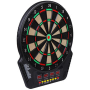 Bersaglio elettronico per freccette con 6 freccette e 24 punte, 27 giochi, 243 opzioni di punteggio, 44 x 51,5 x 3,2 cm, per divertimento e