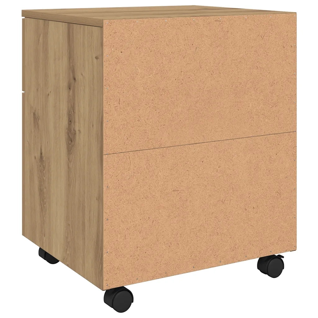 vidaXL Schedario con Ruote Rovere 45x38x54 cm Legno Multistrato