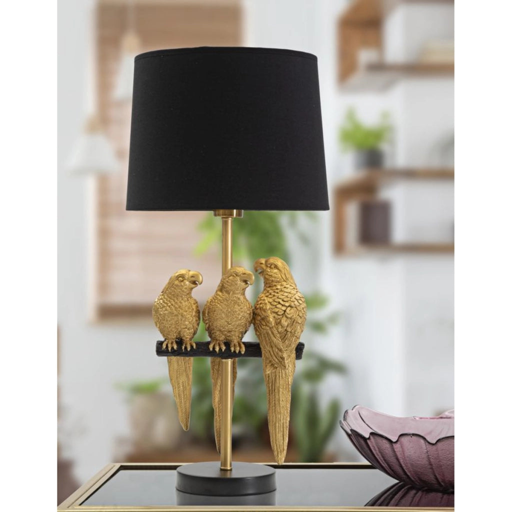 Lampada da Tavolo Pappagallo 3, Nero, Metallo, 30x30x62,5 cm