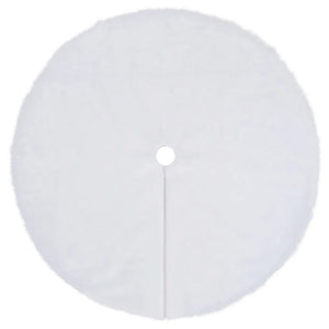 Gonna per albero di Natale bianca 150 cm in pelliccia sintetica 330271