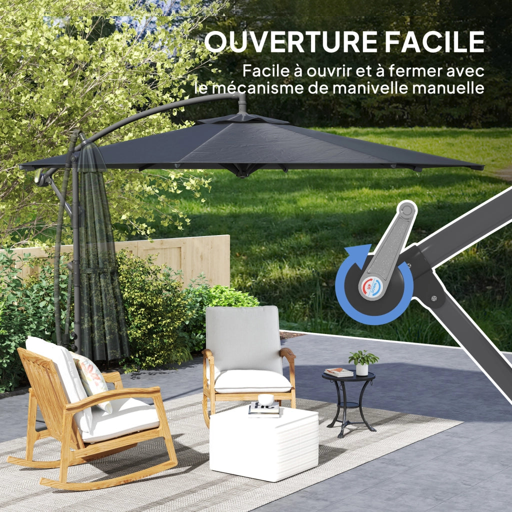 Ombrellone da giardino pieghevole ottagonale ¨C zephmum ¨C diametro 3 m nero