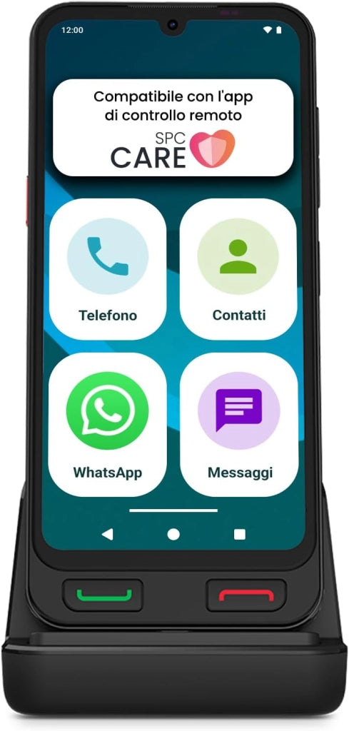 Zeus 2 Pro - Smartphone per anziani compatibile con app gestione e localizzazione remota | Modalità facile, pulsanti fisici, icone grandi | 6,1", Dual Cam, 128GB | Base di ricarica, pulsante SOS