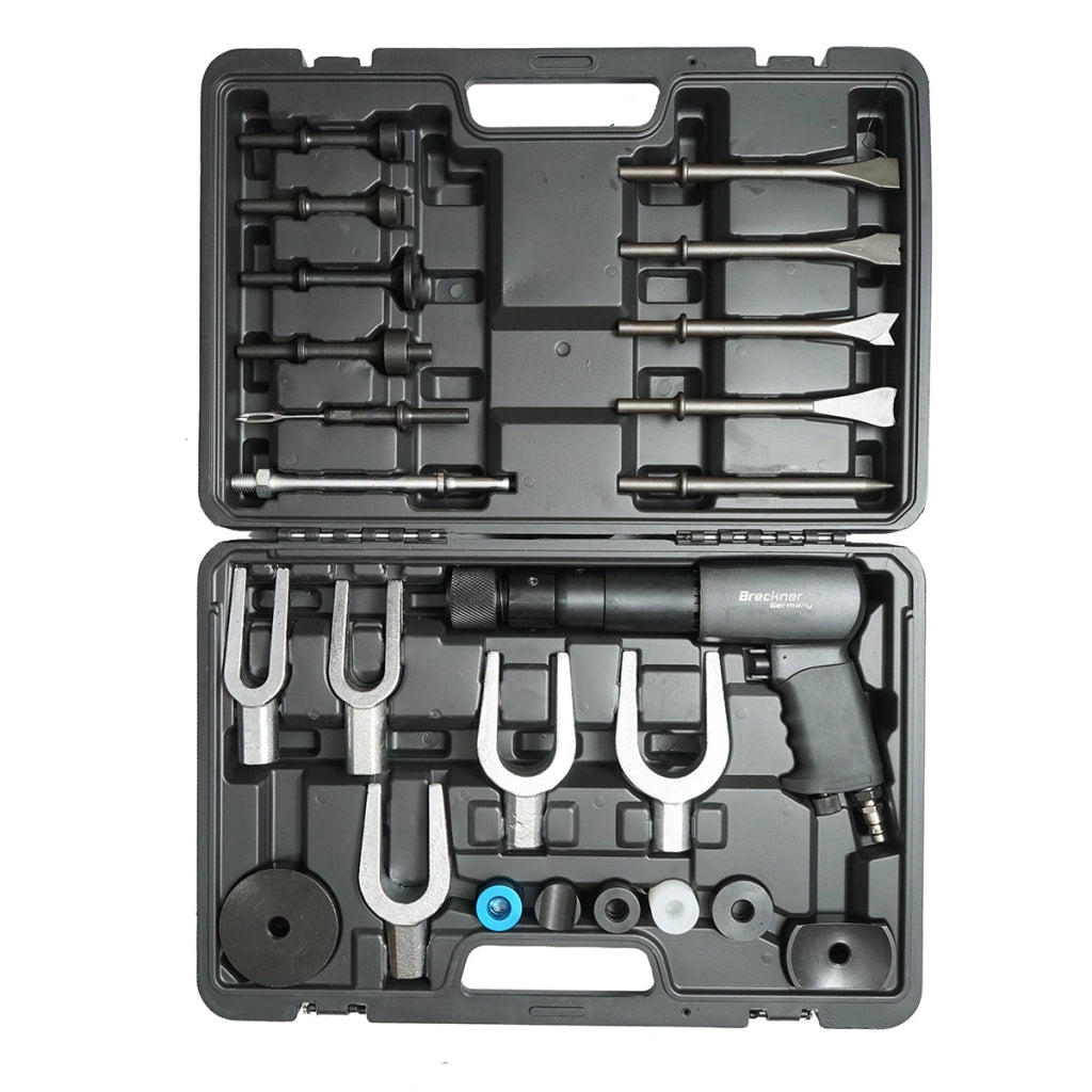 Set martello pneumatico con scalpelli e accessori – 25 pezzi (6–8 bar) Breckner Germany