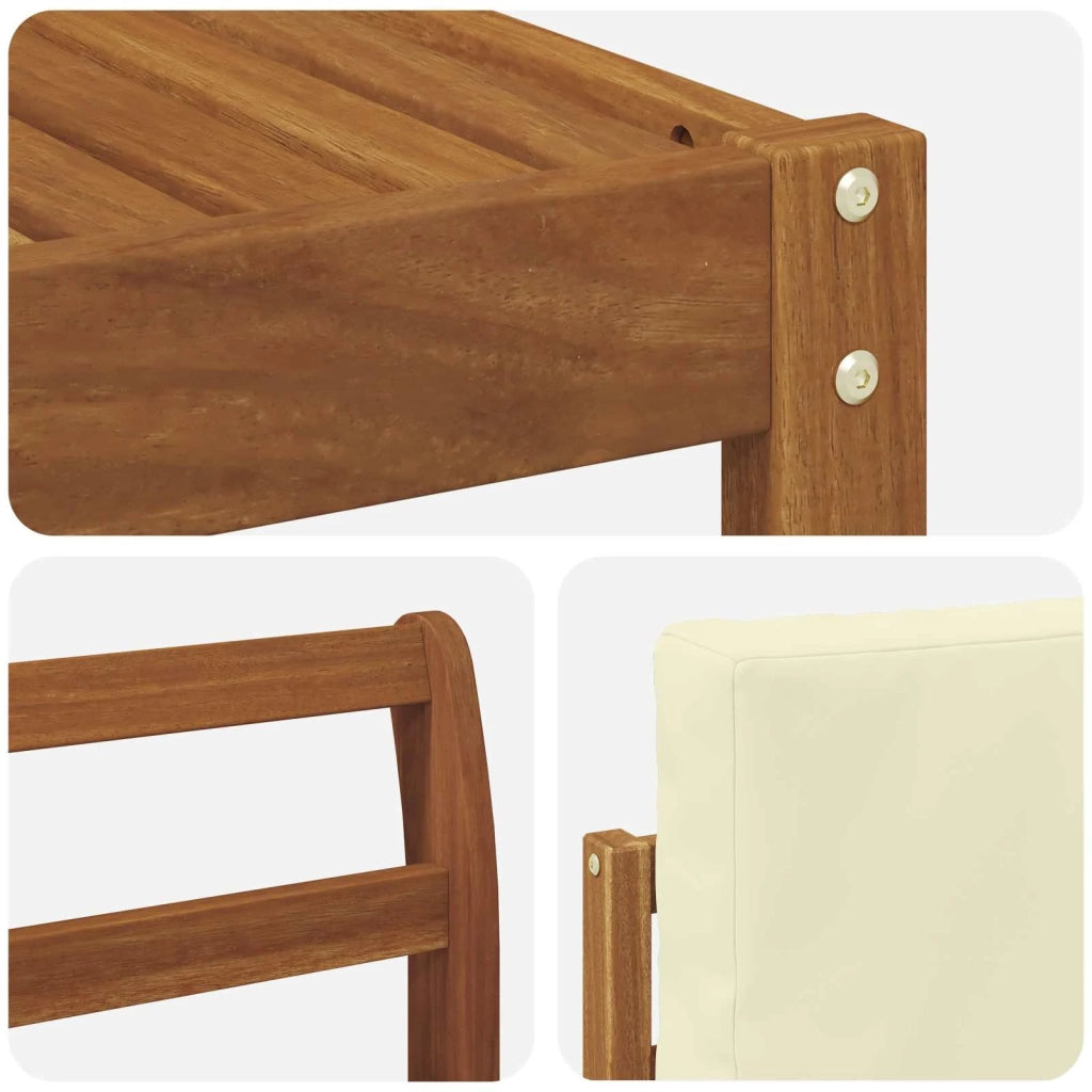 Set di divani da esterno con cuscino 7 pcs Naturale e Crema