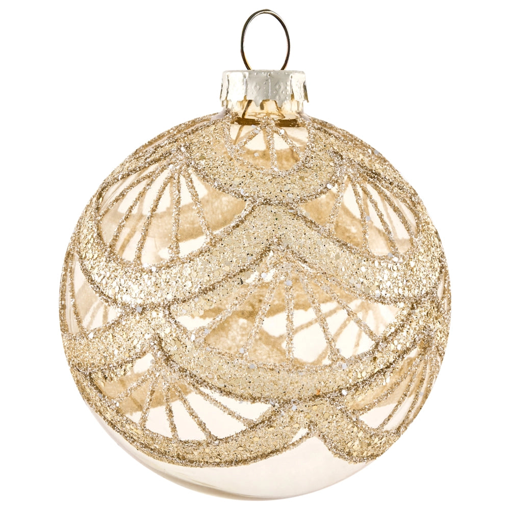Set di 35 palline di Natale in vetro dorato da appendere all'albero di Natale in stile tradizionale