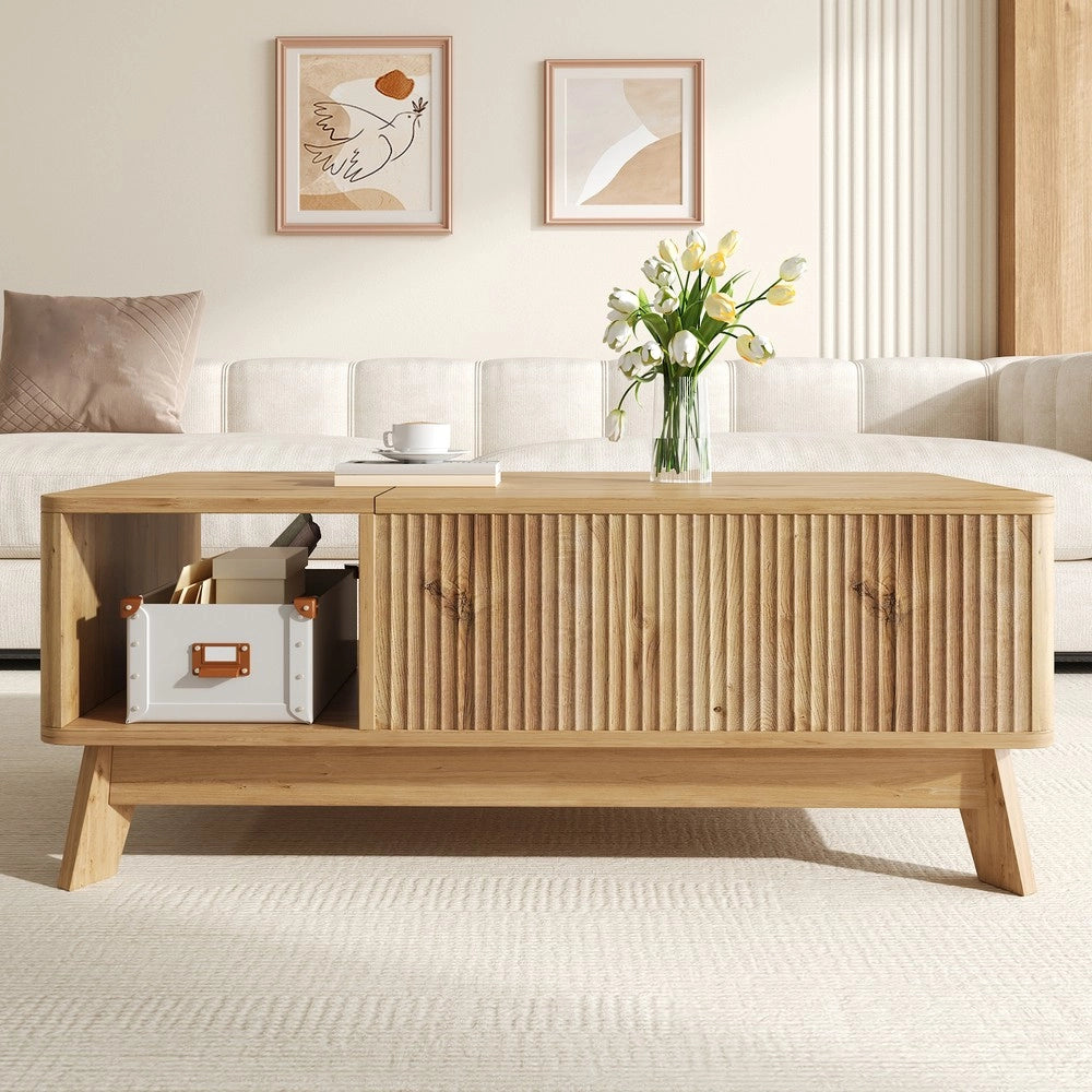 Tavolino da Caff¨¨ con Piano Alzabile ¨C Xylo ¨C MDF, Design Moderno, Vano Laterale