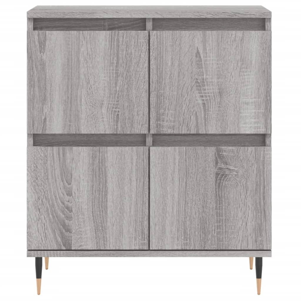 Buffet credenza cassettiera armadio mobile contenitore organizer cucina soggiorno salotti set di 2 legno ingegnerizzato Sonoma grigio 02_0036982