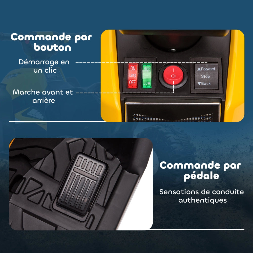 Auto Elettrica per Bambini 12V ¨C zephmum ¨C Giallo, LED