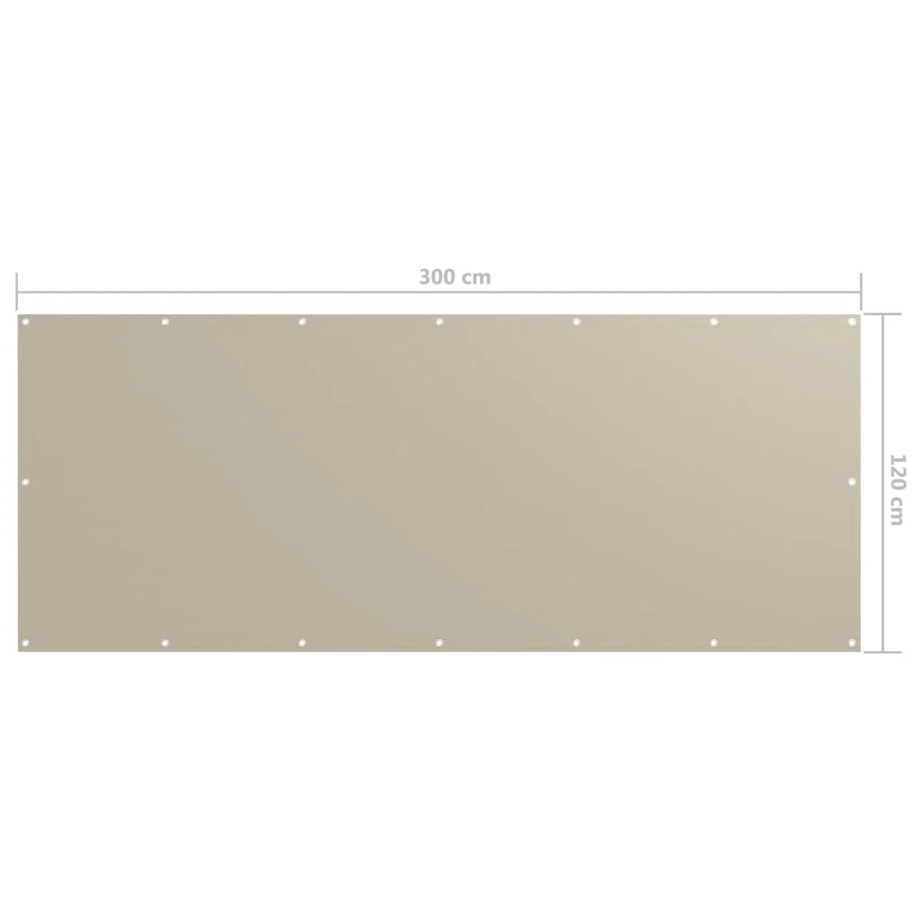Paravento per balcone frangivista beige 120 x 300 cm tessuto Oxford 02_0010017