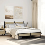 Giroletto senza Materaso in Metallo Rovere Sonoma 135x190 cm 4017271
