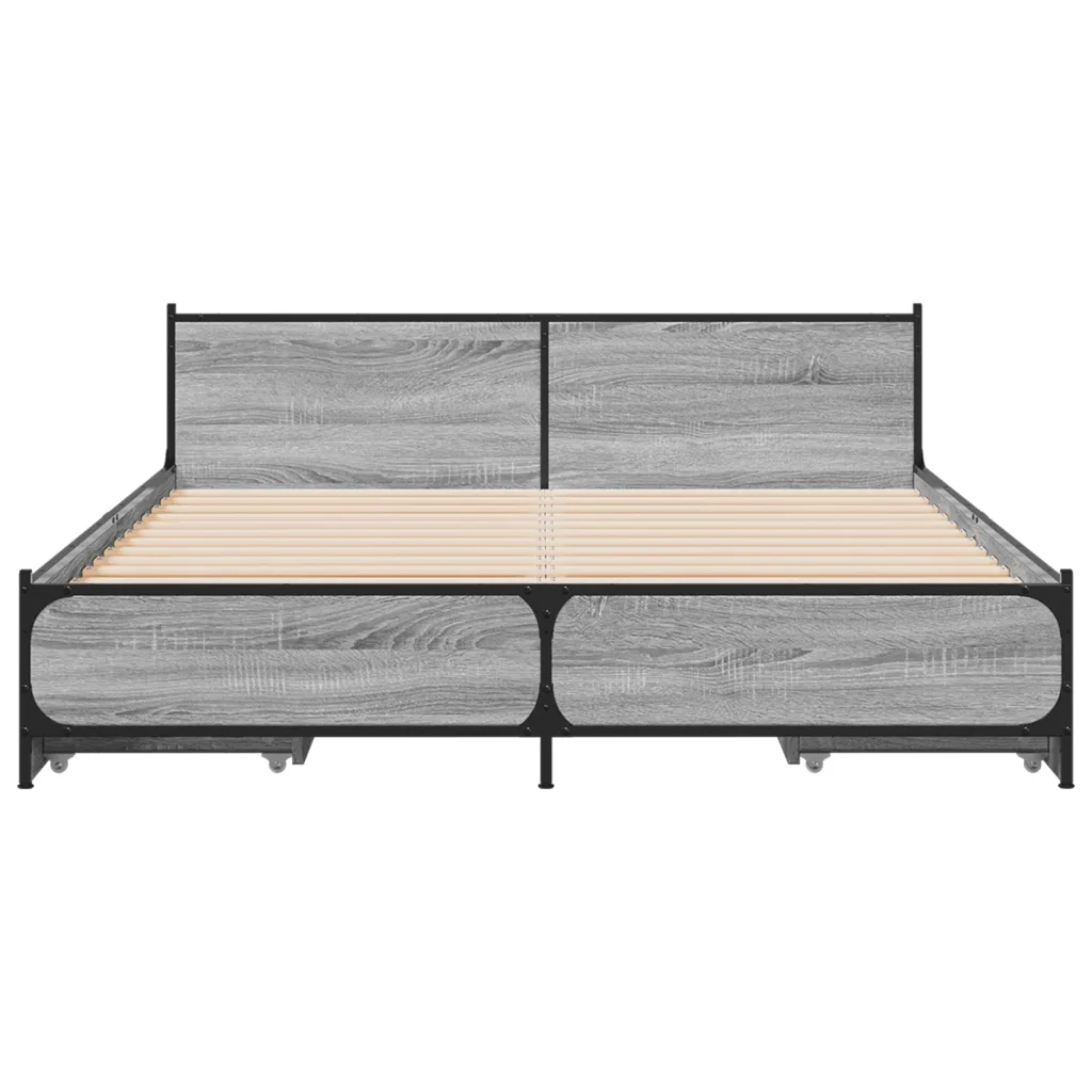 Giroletto Cassetti Grigio Sonoma 135x190 cm Legno Multistrato 3279950