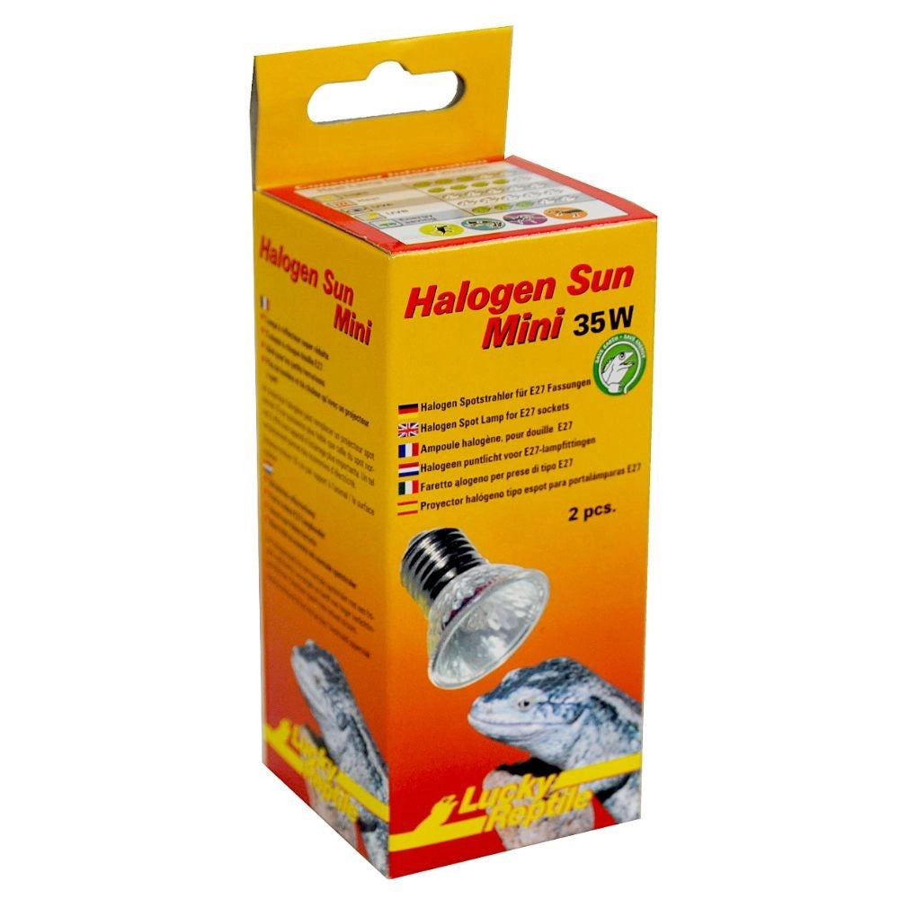 Lucky Reptile Halogen Sun Mini 2pz - lampada alogena attacco E27 per rettili Wattaggio Riscaldatori e lampade terrario: 35W