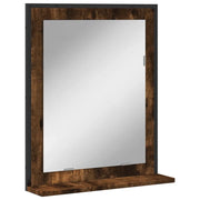 Specchio Bagno con Ripiano Rovere Fumo 50x12x60 cm Multistrato