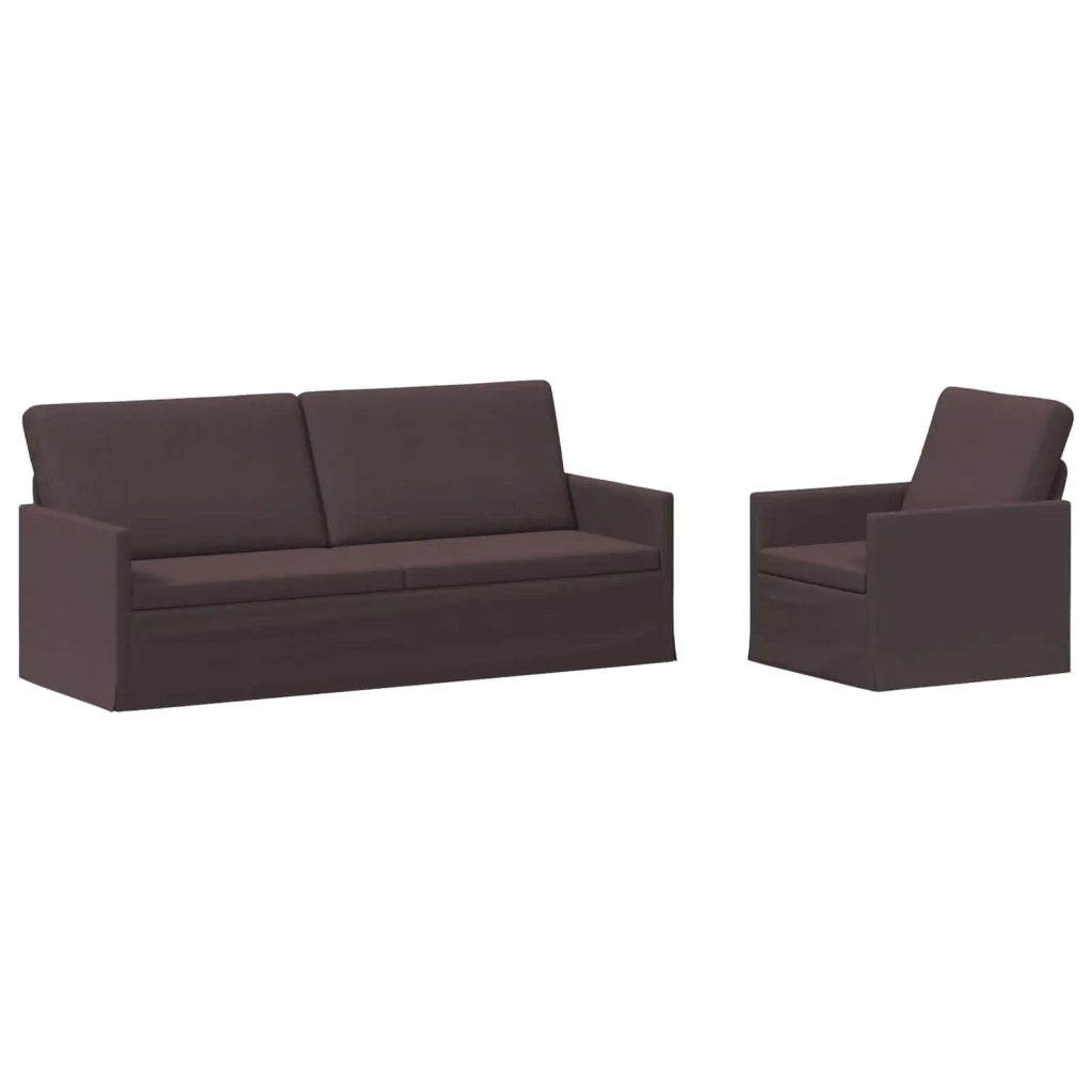 Set di divani 2 pcs Marrone Scuro Tessuto 3433166