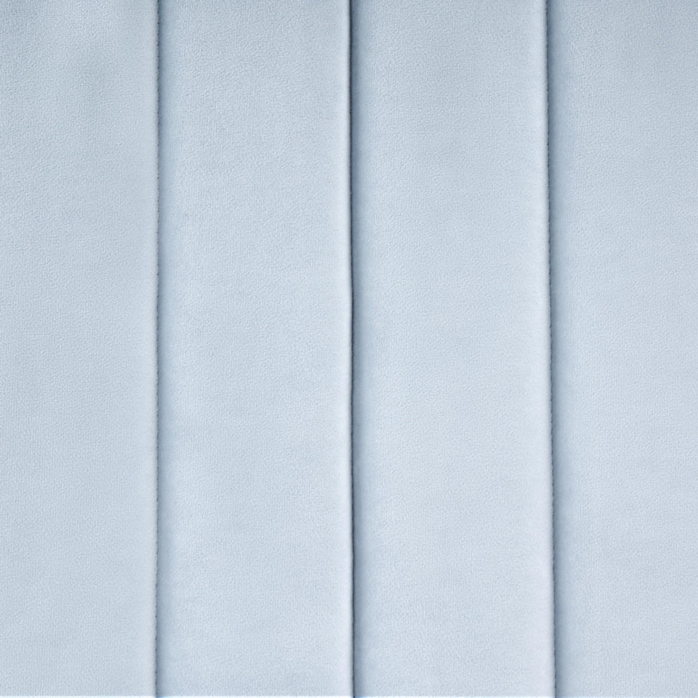 Letto con rete in velluto azzurro 160 x 200 cm testata imbottita gambe moderne in metallo