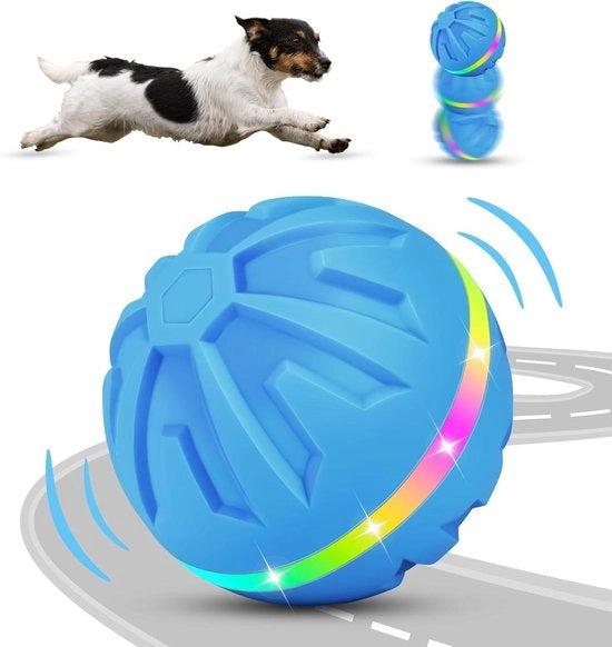 Giocattolo interattivo per cani - pallone auto-movimento con illuminazione LED per cani piccoli/midi/grandi - ricarica via USB