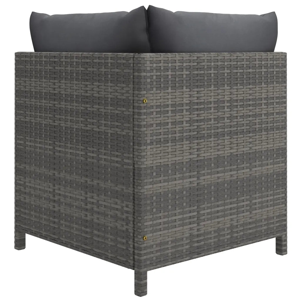 Set Divani da Giardino 8 pz con Cuscini in Polyrattan Grigio cod mxl 36223