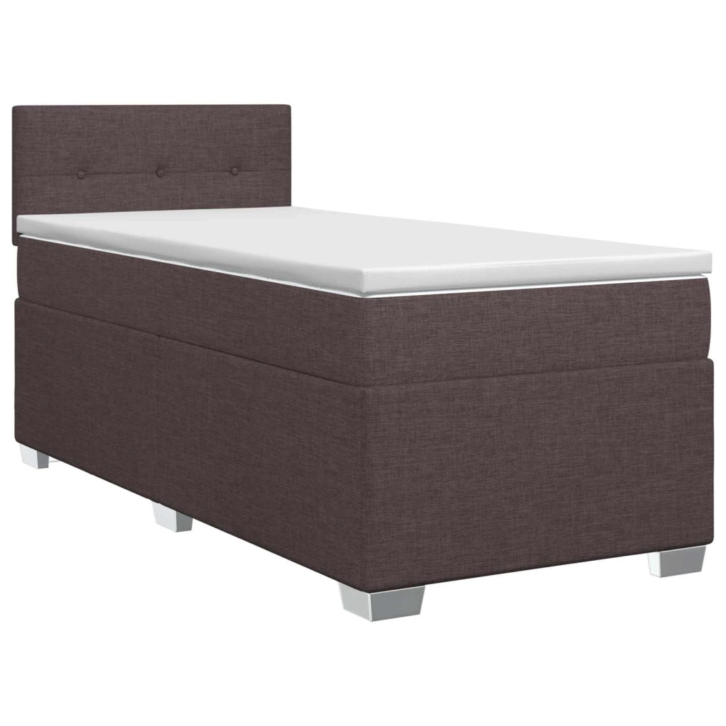 Letto box spring con materasso Marrone Scuro 90 x 190 cm 3450372