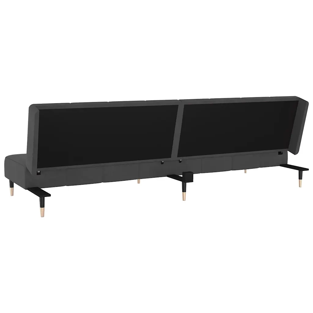 Divano Letto a 2 Posti Grigio Scuro in Velluto 375875