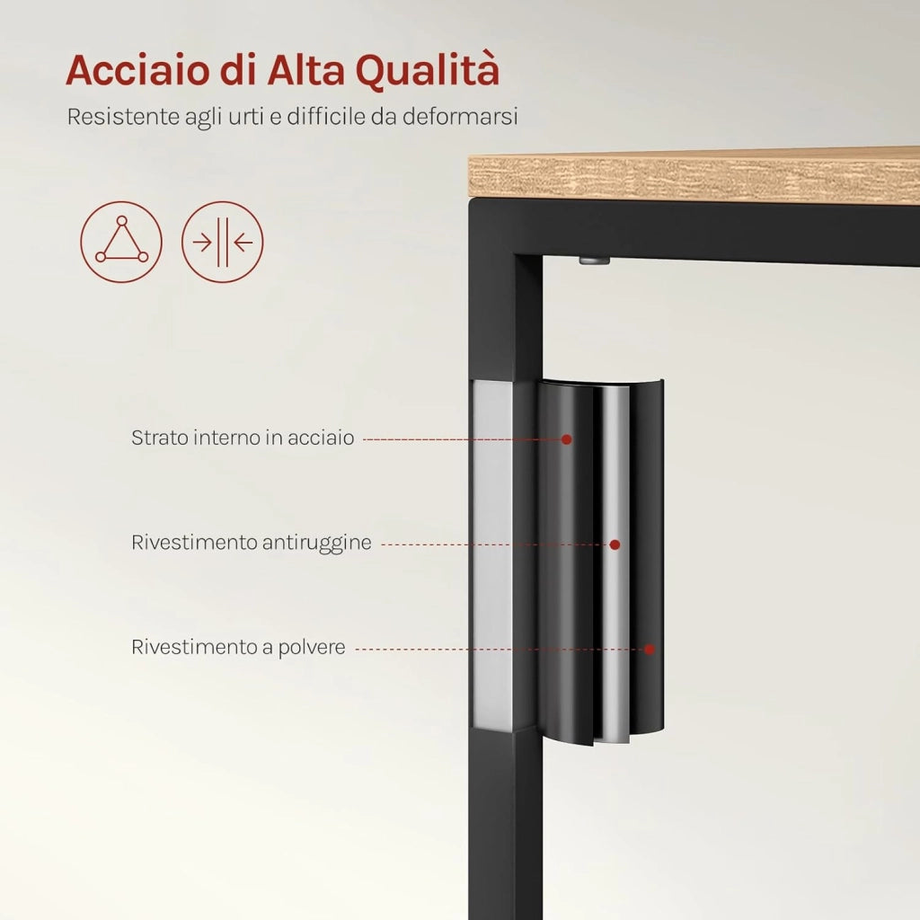 Libreria Moderna Design, 58 x 24 x 122 cm, Scaffale per Libri CD, con Cassetti e Ante, in Legno e Metallo, Rovere Chiaro RGB09hei