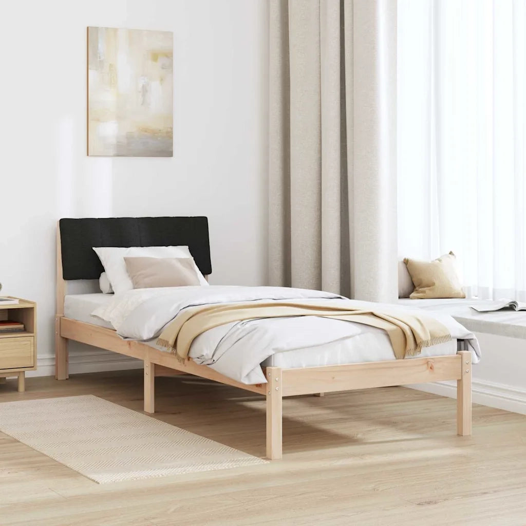 Struttura del Letto con testiera Marrone e nero 75 x 190 cm