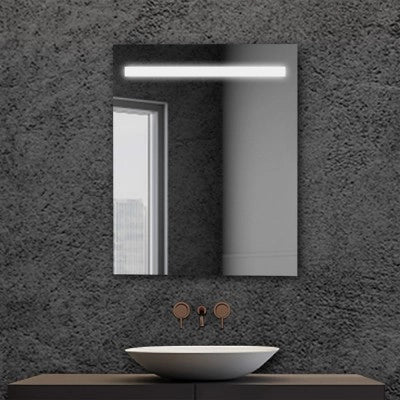 Specchio bagno 50x70 cm con fascia LED superiore bianco naturale